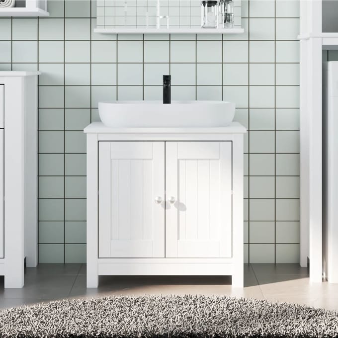 vidaXL - Wastafelkast - BERG - 60x34x59 - cm - massief - grenenhout - wit