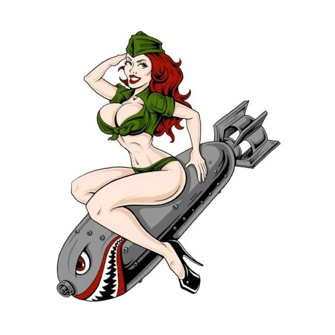 Motorfiets stickers Lethal Threat Pin Up Bombe
