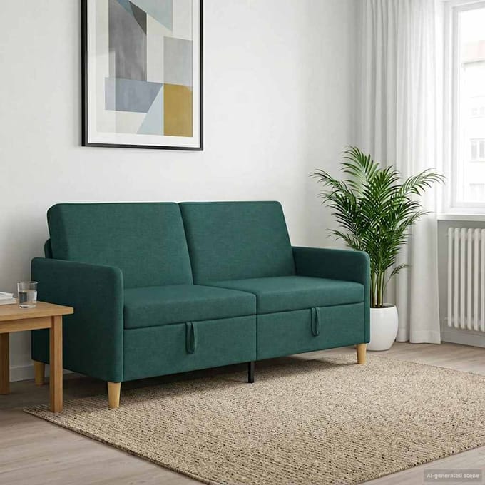 vidaXL - Sofa - met - Opbergruimte - Donkergroen - 172 - x - 78 - x - 87 - cm - Polyester