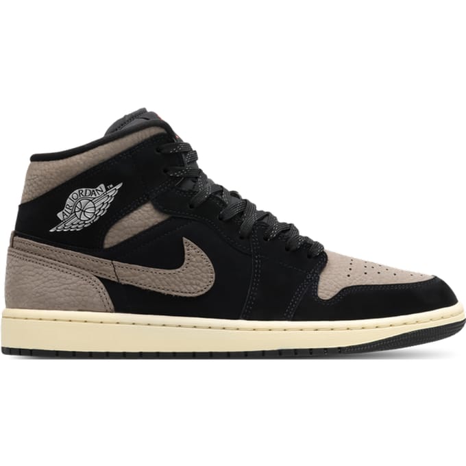Jordan Aj1 Mid Sneakers Heren - Zwart - Maat 41 - Leer, Synthetisch