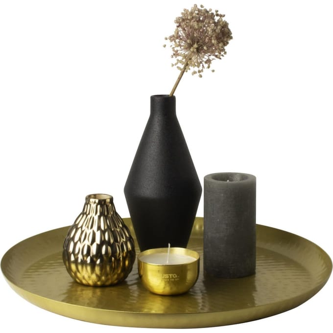 Gusta Wand-Decoratieschaal 38 Cm Goud/Aluminium