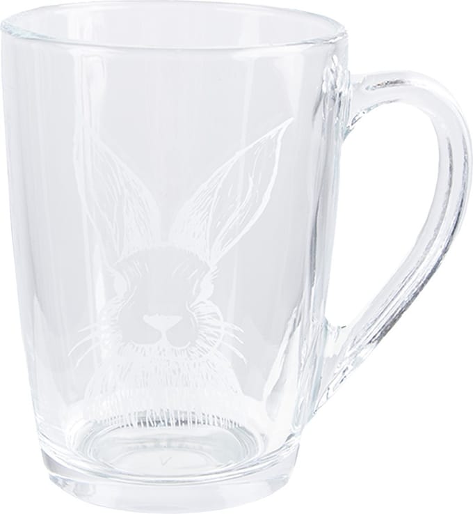 Clayre & Eef Theeglas 300 ml Transparant Glas Konijn