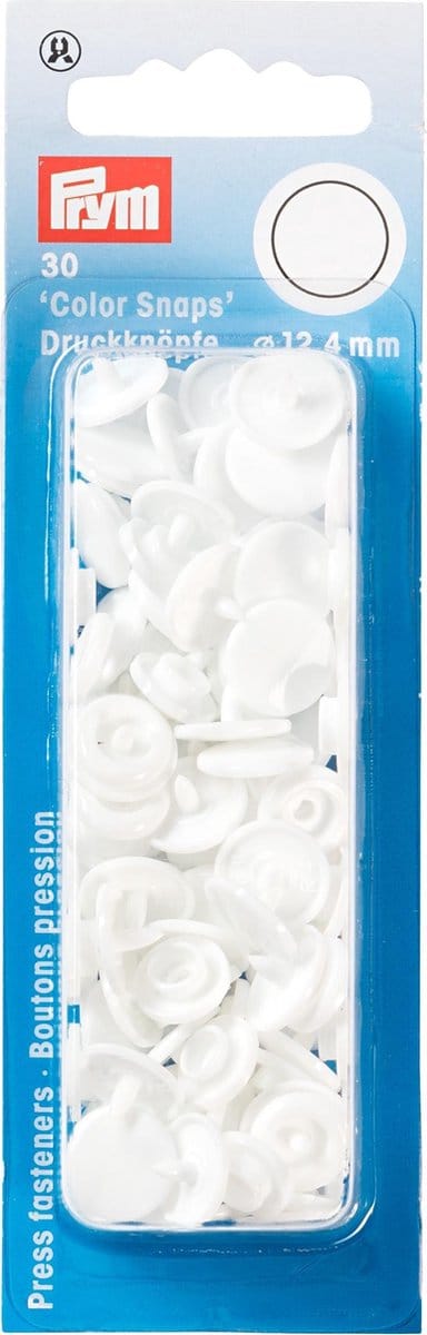 Drukknoop ColorSnaps 12,4 mm wit 30 st. - Drukknopen Color Snaps - Prym