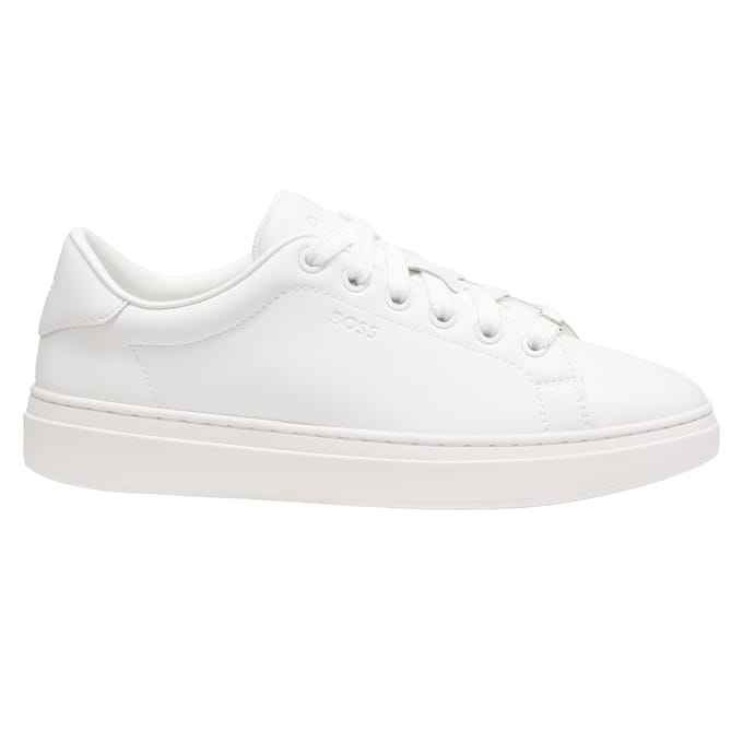 Boss Kieran leren platte sneakers voor dames (Wit)