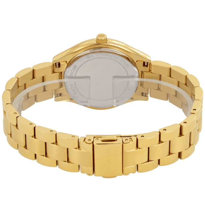 Michael Kors MK3512 Mini Slim Runway Dameshorloge 34 mm Gouden RVS