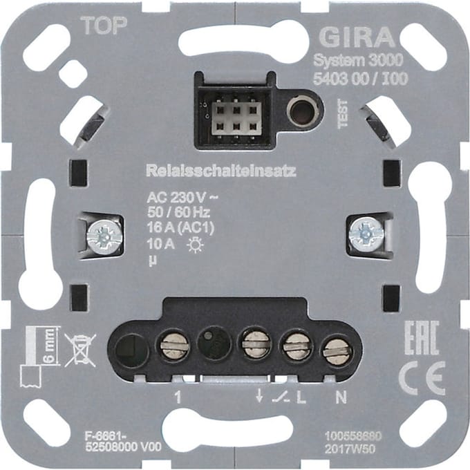 Gira Systeem 3000 Elektronische Schakelaar (Compleet) - 540300 - E2VSW
