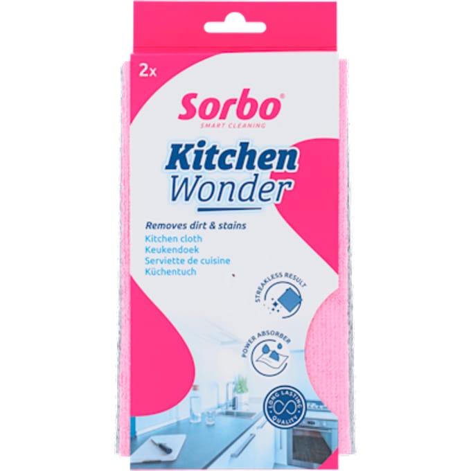 Sorbo Kitchen Wonder - Microvezeldoek voor Keuken - Keukendoek - 2 Stuks - Sterk Absorberend