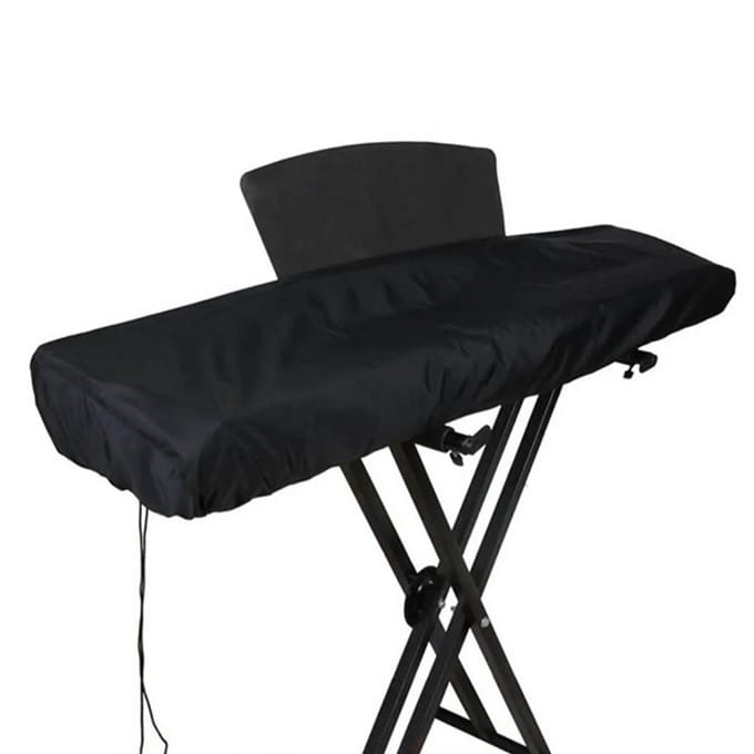 Pianohoes Zacht Elastisch Verstelbare Band Gesp Stofhoes voor 88 Toetsen Piano Zwart black