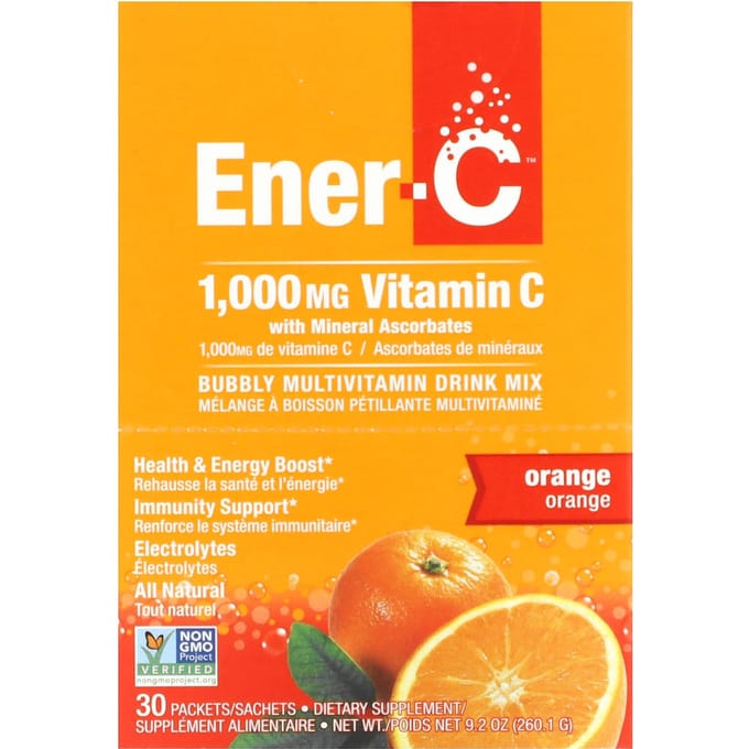 Ener-C, Vitamine C, mélange pour boisson multivitaminée, orange, 1 000 mg, 30 sachets, 8,67 g (0,3 oz) chaque