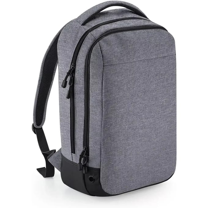BagBase Athleisure Sports Backpack BG545 - GREY MARL/BLACK - 30 x 50 x 18 cm