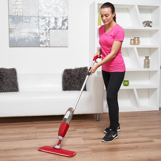 Vinsani Rode Vloerspray Mop Watersproeier Vloerreiniger Hervulbare Fles