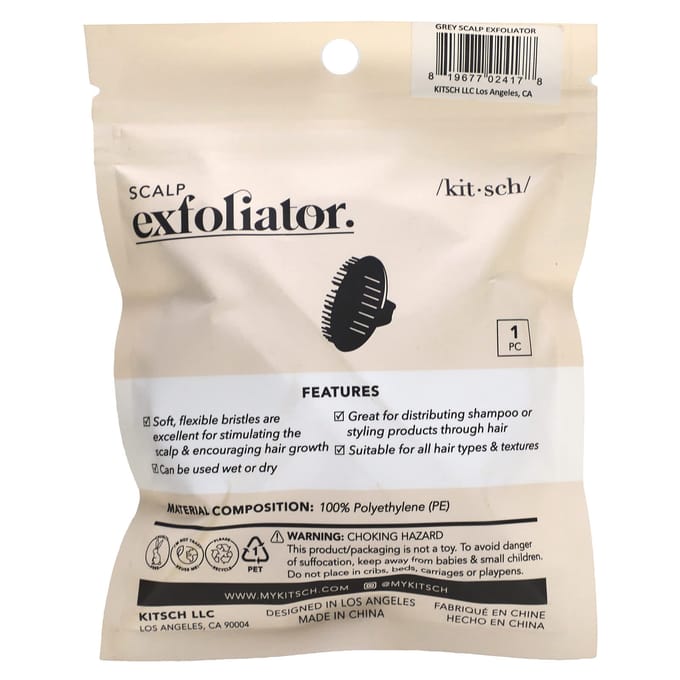 Kitsch, hoofdhuid exfoliator, 1 stuk gray