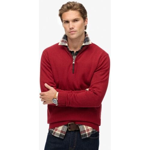 Superdry - Essentials Katoenen Trui met Halve Rits - Heren - Sweaters