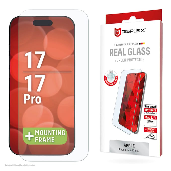 Displex Screenprotector Real Glass geschikt voor Apple iPhone 17 / 17 Pro