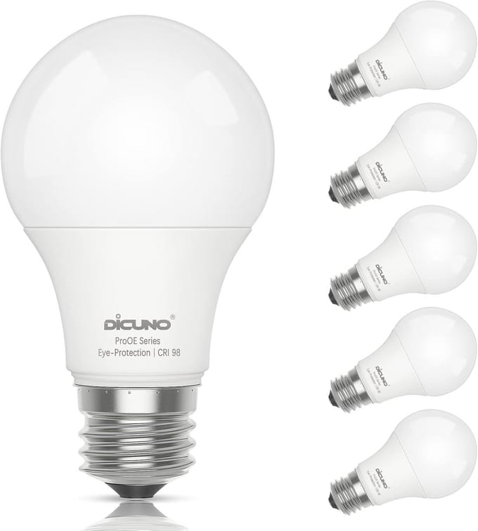 Set van 6 E27 LED Lampen Warm Wit 9W Hoge Kleurweergave CRI 98