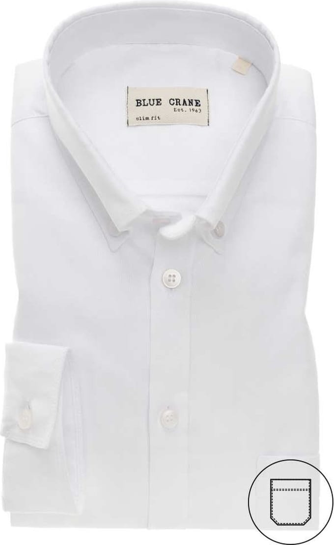 Blue Crane by Ledûb casual oxford shirt wit