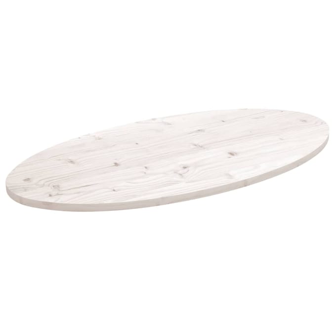vidaXL Tafelblad ovaal 100x50x2,5 cm massief grenenhout wit