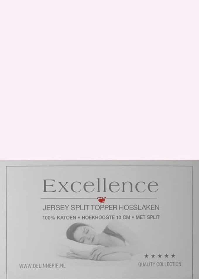 Excellence Jersey Split Topper Hoeslaken - Tweepersoons - 160x200/210 cm - Soft Pink