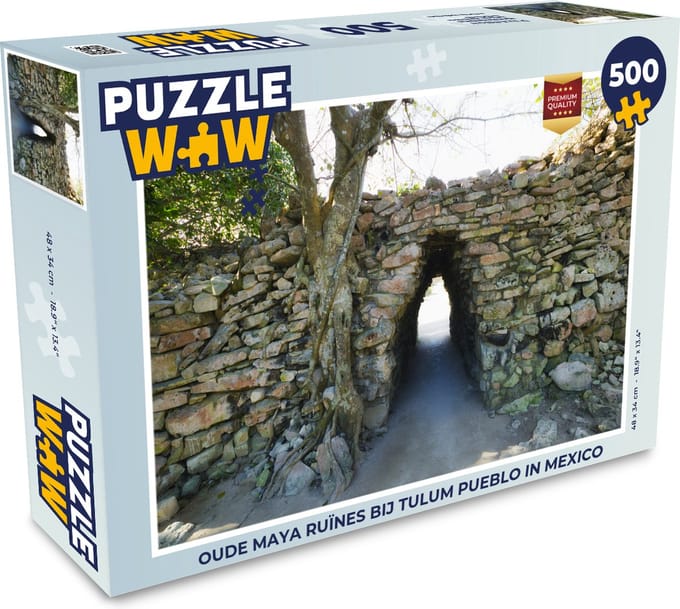Puzzel Oude Maya ruïnes bij Tulum Pueblo in Mexico - Legpuzzel - Puzzel 500 stukjes