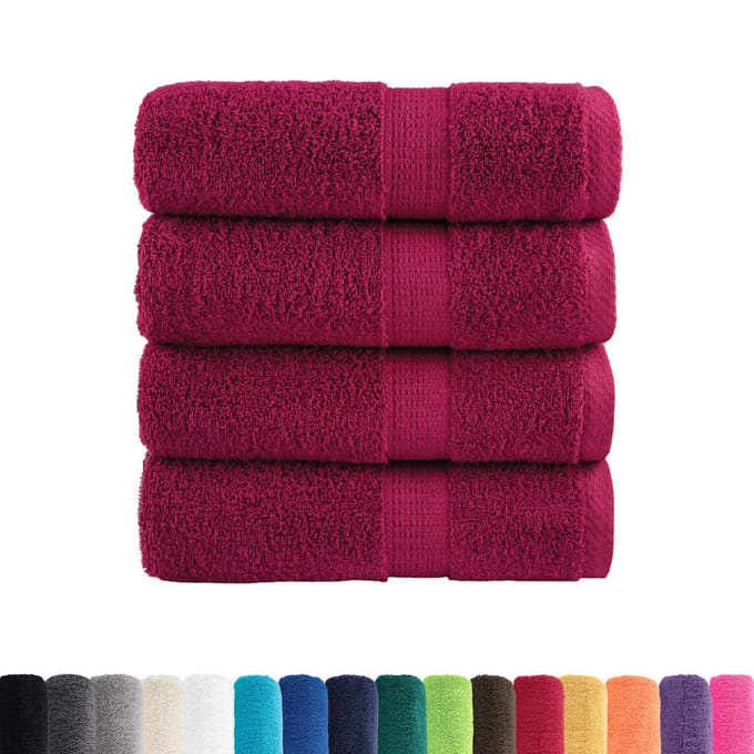 vidaXL - Gastendoekjes - SOLUND - 4 - st - 600 - g/m² - 30x50 - cm - bordeauxrood
