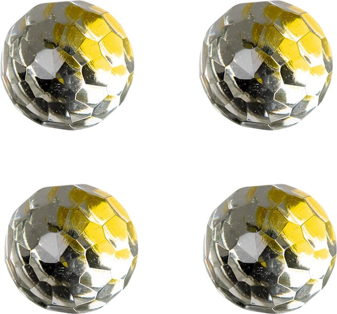 Clayre & Eef Deurknop Set van 4 Ø 4 cm Transparant Glas