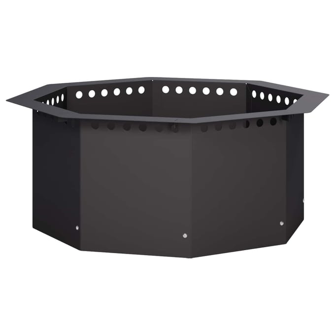 vidaXL - Vuurschaal - Ring - Zwart - 60 - x - 60 - x - 25 - cm - Staal