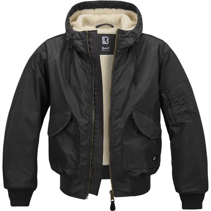 Brandit - CWU Jacket hooded black Bomber jacket - 4XL - Zwart
