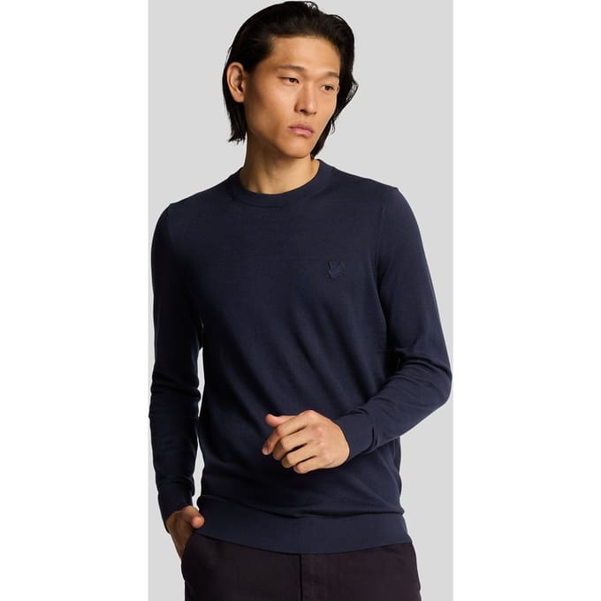 Lyle & Scott Superfine Cotton Crew Neck Trui - Marineblauw