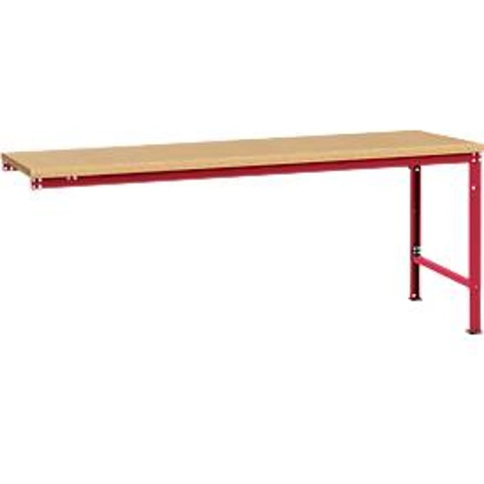 Manuflex aanbouwtafel UNIVERSAL Speciaal, tafelblad multiplex, 2000 x 1000, robijnrood