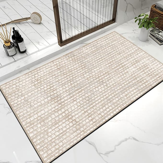 Diatomeeënaarde Vloermat Wasabi Wind Badkamer Antislipmat Badkamerdeur Absorberende Mat 50 * 80cm white