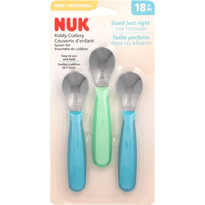 NUK, ensemble de cuillères pour enfants, 18 mois et plus, 3 paquets white