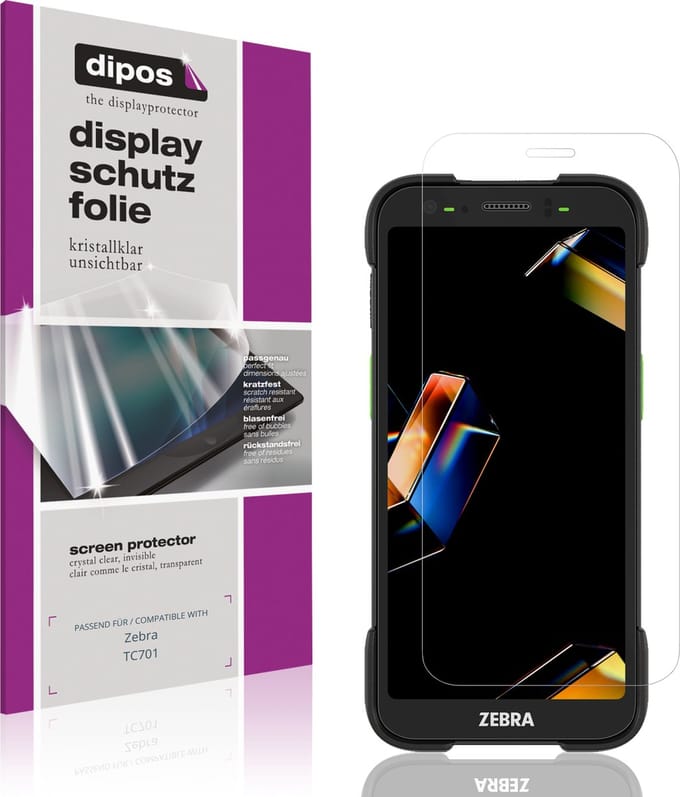dipos – 4x Beschermfolie geschikt voor Zebra TC701 | Krasbestendige & heldere Screenprotector Ultra-Thin