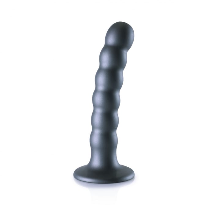 Ouch! by Shots Gekraalde Siliconen G-Spot Dildo - 5'' / 13 cm - Gunmetal - Zwart