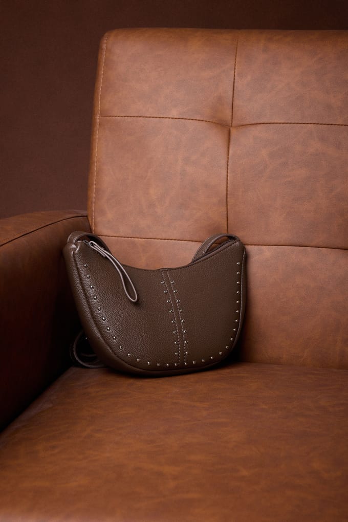 Yours Bruine Crossbodytas Met Studssize One Size