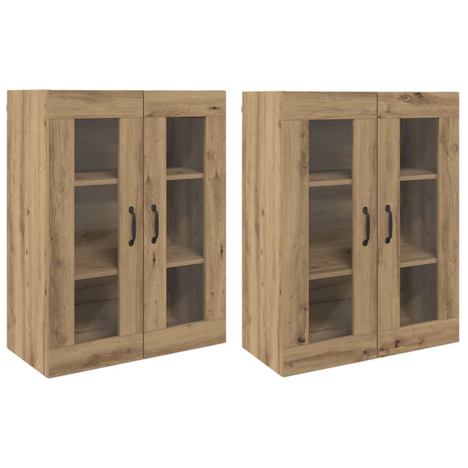 vidaXL - Wandgemonteerde - Kasten - 2 - st - artisanaal - eikenkleurig