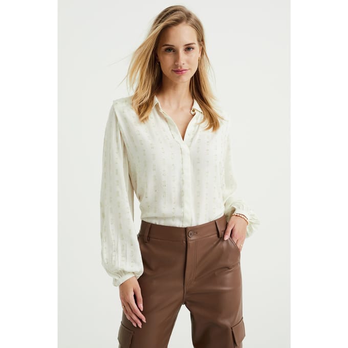 We Fashion Blouse Off-white Größe: XXL | Longsleeves Outlet | Damen | Weiß