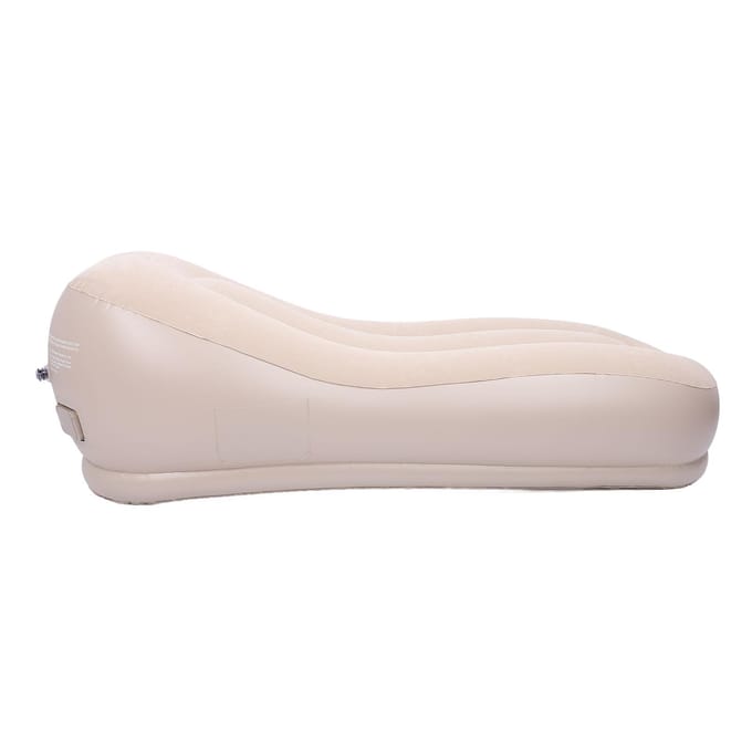 Zelfopblazende bank, snel opblazend, ergonomisch, huidvriendelijk, opblaasbare bank, draagbare opblaasbare bank beige