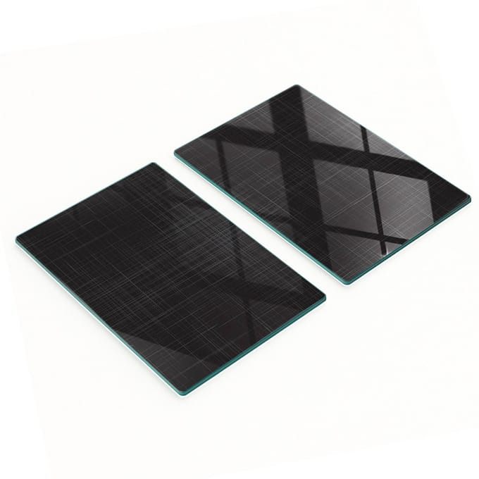 Decoratieve serveerplanken van glas met linnenstructuur, 2x40x52 cm