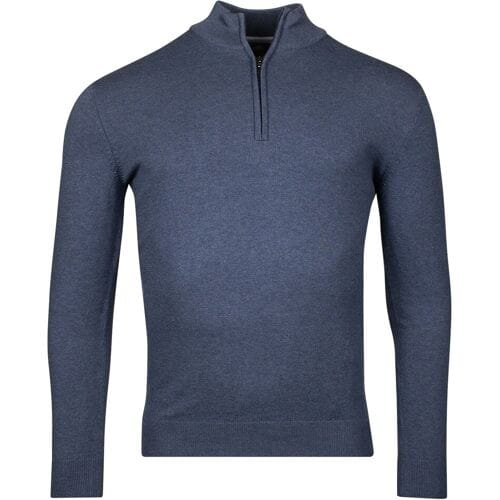Baileys Trui Half Zip Single Knit Near Uni Color Deep Denim Blue / male