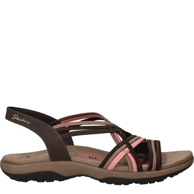 Skechers Reggae Slim Sandalen bruin Textiel - Dames - Maat 36