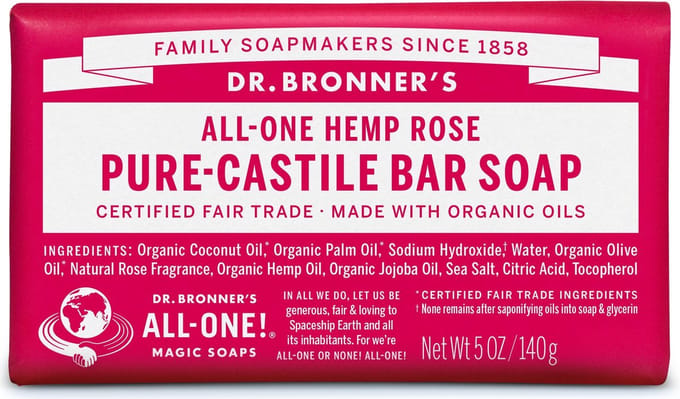 Dr. Bronner’s Dr. Bronner&rsquo;s Magic Bar Soap Rose 140 g