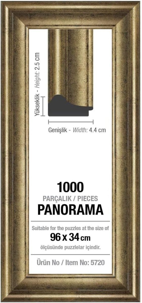 Puzzel Frame - Fotolijst Puzzel - Puzzel Afwerken - Geen Glas Nodig - 34 x 96 cm - Zilver