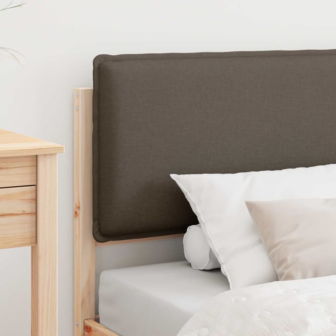 vidaXL - Bedframe - met - Gevoerde - Hoofdbord - Taupe - 90 - x - 190 - cm