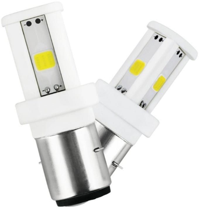 Motorcycle LED headlights, high brightness high and low beam COB, front headlight dual claws, 6000K, 2-pack