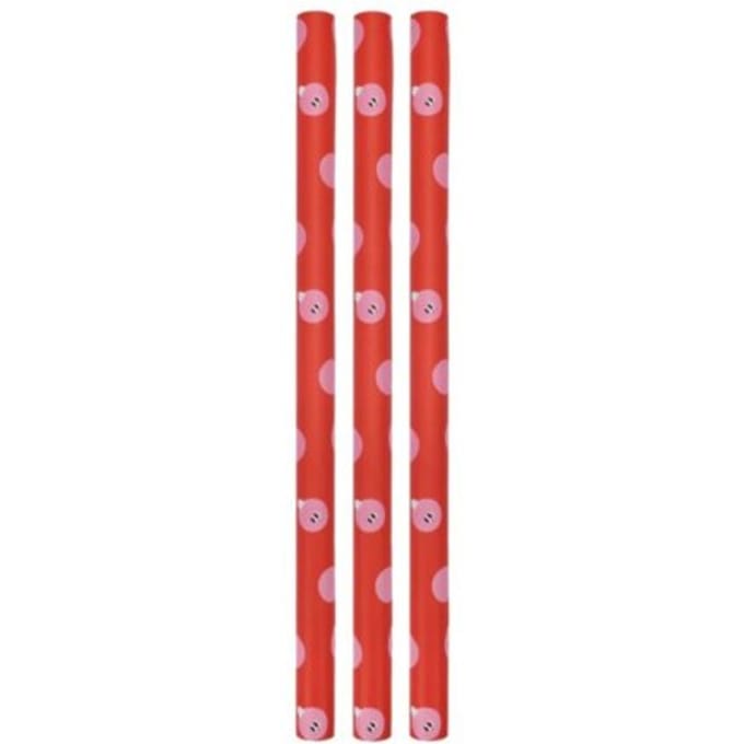 Ole cadeaupapier christmas balls - poppy red