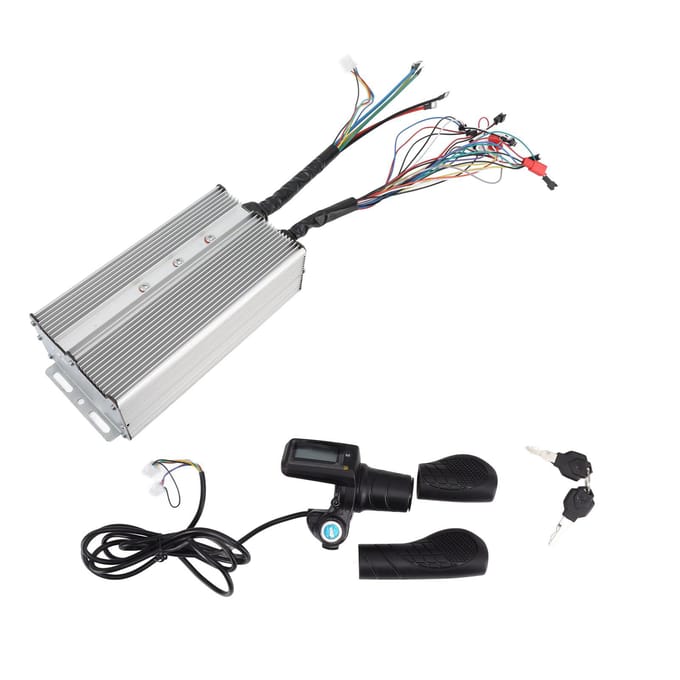36V 48V 2000‑3000W Elektrische Fiets Controller Kit Elektrische Scooter Controller LCD Display Paneel met Griptang Half Stuur gray