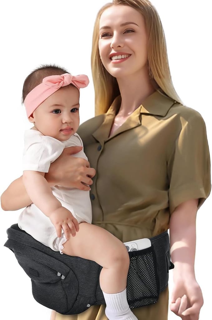 Ergonomische Heupdrager voor Baby's en Peuters – Verstelbare Heupriem en 3D Antislipzitting
