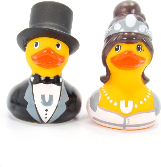 BUDDUCK.COM Bride & Groom Duck - Mini badeendjes bruidspaar van 6 cm