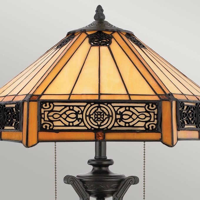 Quoizel Tiffany LED Tafellamp Indus | 2X E27 Max 60W | Vintage Bronze