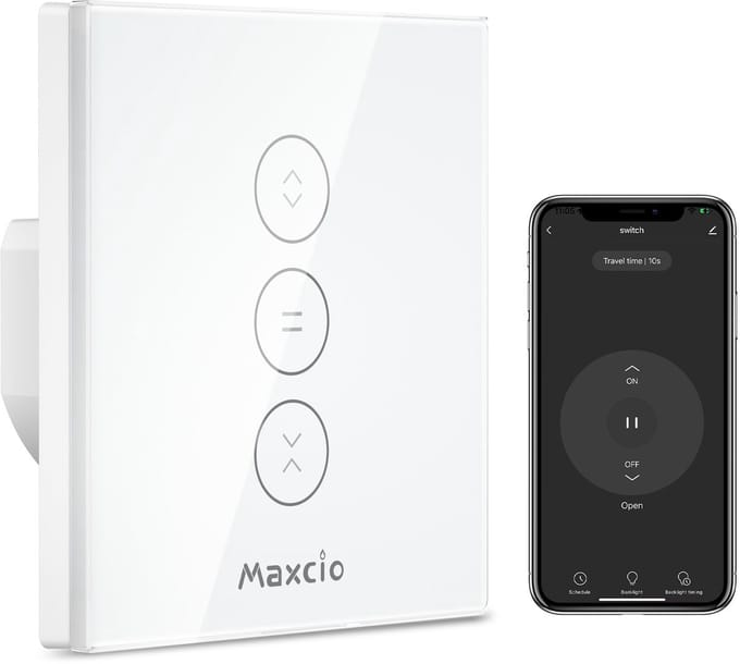 Slimme Wlan Rolluikschakelaar met Spraakbesturing en App Controle - Compatibel met Alexa, Google Assistant, Siri